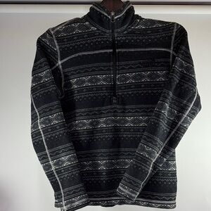 The North Face Black and Gray Patterned Zip-Up Sweater